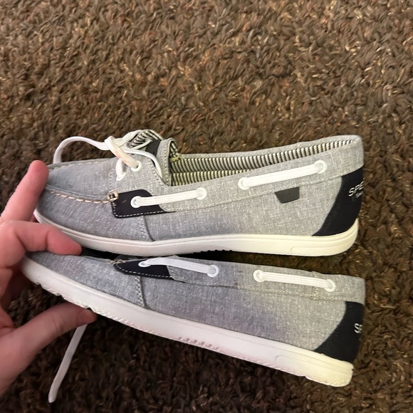 WOMENS SPERRY TOP SIDER SHORE SIDER GRAY BLACK BOAT SHOES STS 93571 SZ 8m - Picture 4 of 5